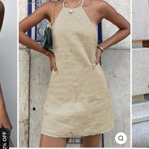 Linen Halter Mini Dress